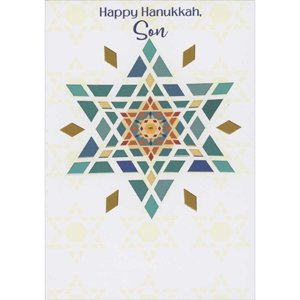 Star of David Geometric Hanukkah Card for Son