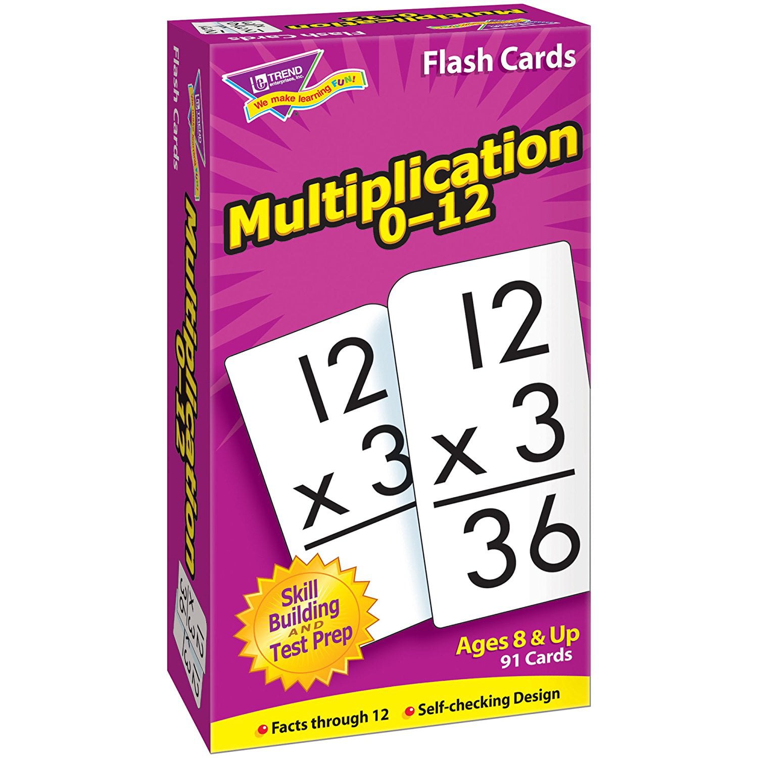 Trend Math Flash Cards Multiplication Flash Cards Set Of 91 Cards