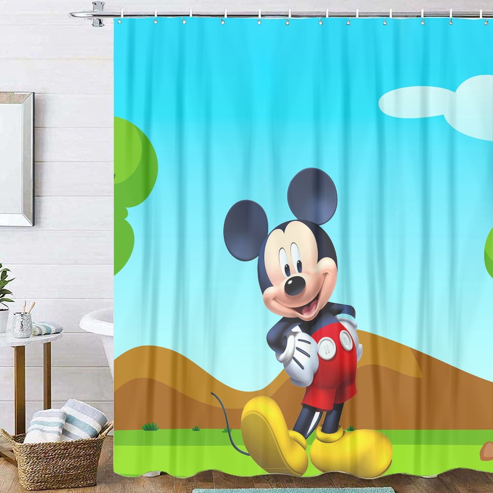 Mickey Mouse Characters Waterproof Shower Curtain Design Bathroom Decors - Walmart.com
