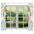 thumbnail image 3 of CADecor London Landmark Pattern Window Curtain Window Treatments Kitchen Curtains 26x39 inches, 2 Pieces, 3 of 3
