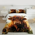 thumbnail image 2 of Manfei Highland Cow Bedding Comforter Set, Farm Animal Twin Comforter Sets, Rustic Farmhouse Bedding Set, Luxury Bedroom Decor Reversible 2pcs, 2 of 8