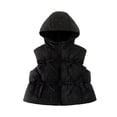 thumbnail image 2 of YUANxueke Girls Puffer Vest Bowknot Trim Lightweight Sleeveless Hooded Jackets Fashion Cute Vests Quilted Coat,Black,2 Years, 2 of 8