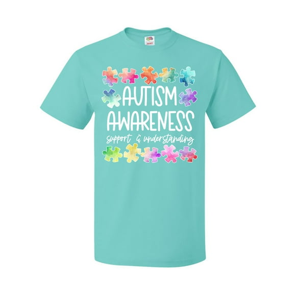 Inktastic Autism Awareness Support and Understanding Puzzle Pieces T-Shirt