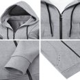 thumbnail image 4 of CNKOO Men Hoodie  Long Sleeve Hooded Solid Fall Zip-up Sweatshirt Jacket for Cual Daily, 4 of 5