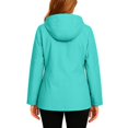thumbnail image 3 of WTOBBY Womens Raincoats With Hood Lightweight Outdoor Hooded Waterproof Windbreaker Solid Trench Coat Jacket Plus Size, Ideal for Sports and Fashion,Green L, 3 of 5