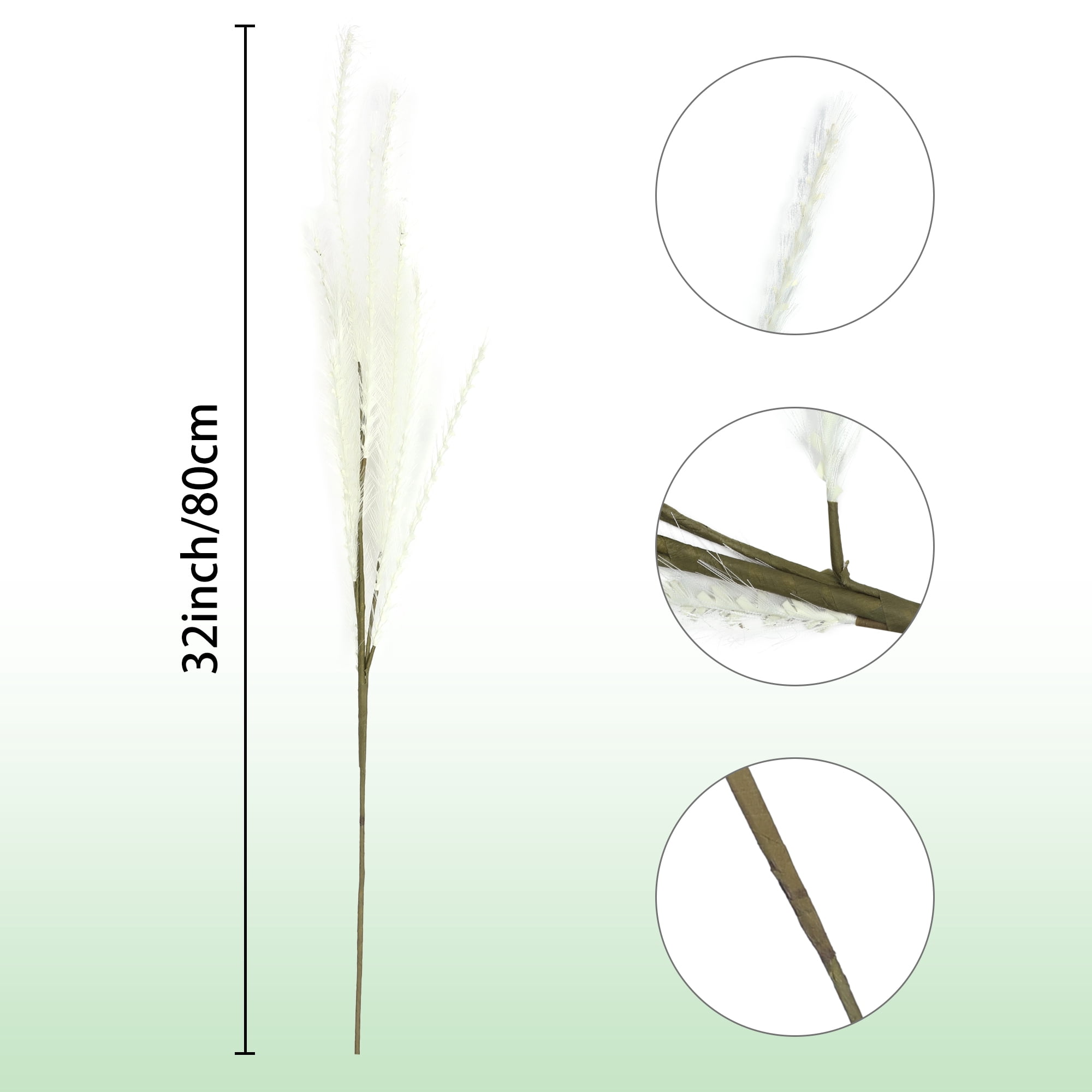 Unique Bargains 12 Pack Artificial Plants Faux Wheat Grass Greenery Plant White
