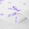 thumbnail image 5 of Erosebridal Kawaii Watercolor Bowknot Twin Quilt Set for Girls Women, Purple Cute Stars Twin Coverlet Set, 2-Piece, 5 of 7