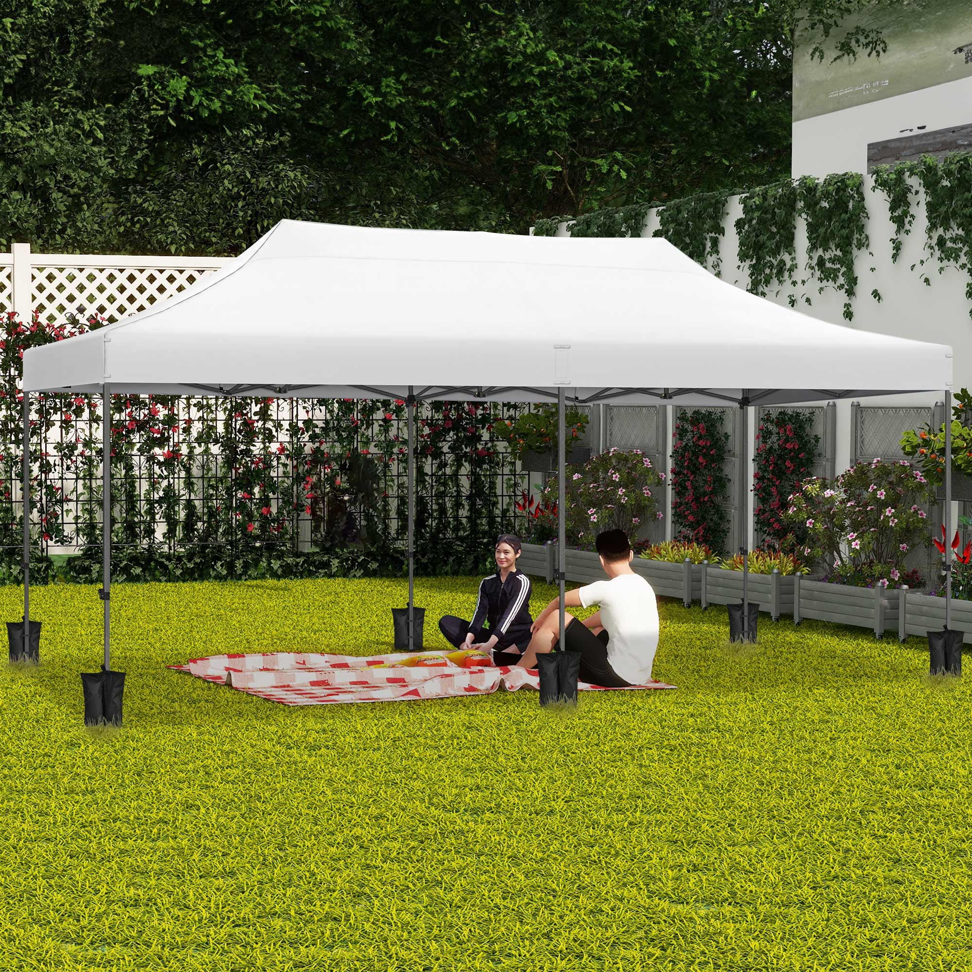 Uforic 10x20ft Heavy Duty Outdoor Pop Up Canopy Tent for Parties, Wedding - White