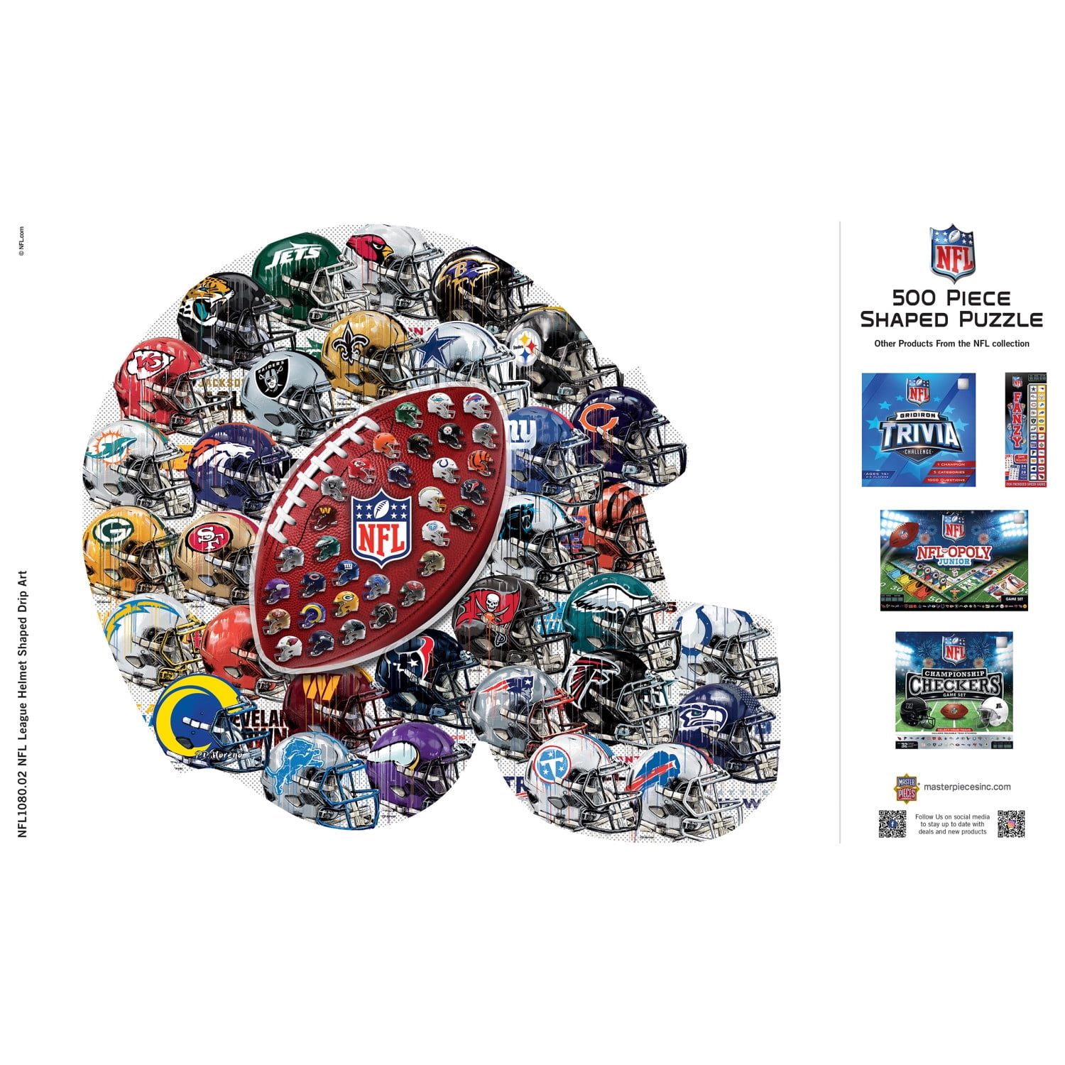 MasterPieces, Jigsaw Puzzle, 500 Pieces, NFL Helmet Shaped 25