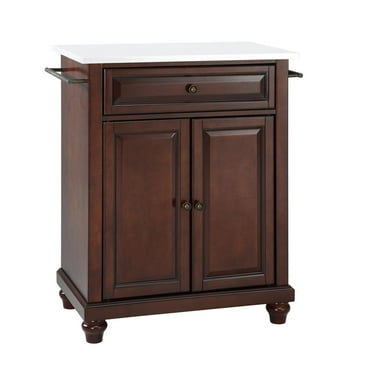 Crosley Furniture Cambridge Wood Granite Top Portable Kitchen Island in Mahogany