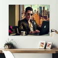 thumbnail image 2 of Designart Man Gambling At Desk I Canvas Wall Art, 2 of 5
