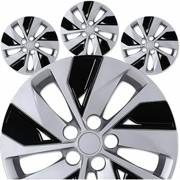 16" Hubcaps Wheel Covers for Nissan Altima 2019-2025 [2019 2020 2021 2022 2023 2024 2025 Nissan Altima] Wheel Tire Covers 16 inch Hubcaps Set of 4 (Black and Silver Lacquer)