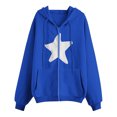 thumbnail image 5 of Fashion Plus Size Pullover Hoodie for Womens Zip Up Stripe Pockets Zipper Long Sleeved Regular Top Hooded Sweatshirts Coat Outwear 50% off Clearacne!, 5 of 5