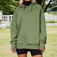 thumbnail image 4 of Womens Tops Casual Women's Solid Color Sweatshirt Women's Casual Long Sleeve Hooded Sweatshirt Solid Color Pullover Fashion Hoodie For Daily Wear Comfortable Loungewear, 4 of 7