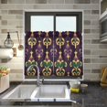 thumbnail image 4 of Yayeee Kitchen Curtains Light Filtering 27"x24" Rod Pocket Short Cafe Window Panel, Gold and Purple Floral Pattern, 4 of 7