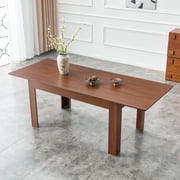 LHKJ Extendable Rectangular Dining Table with Drop Leaves, Walnut