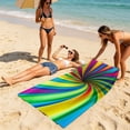 thumbnail image 4 of Aufmer Foldable Portable Printed Beach Towel High Water Absorption Fast Drying Performance For Seaside Travel Outdoor Sports Daily Wiping Use(35.43x70.86in), 4 of 7