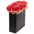 thumbnail image 2 of Nearly Natural 1510-DP Arrangement de Roses en Vase Noir, Rose Foncé, 2 of 3