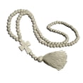 thumbnail image 2 of Birthday Gift Women Handmade Wood Beaded Tassel Cross Sweater Accessories Long Necklace Necklace Cute Choker Necklaces for Women Simple Jewelry for Women Gifts, 2 of 3