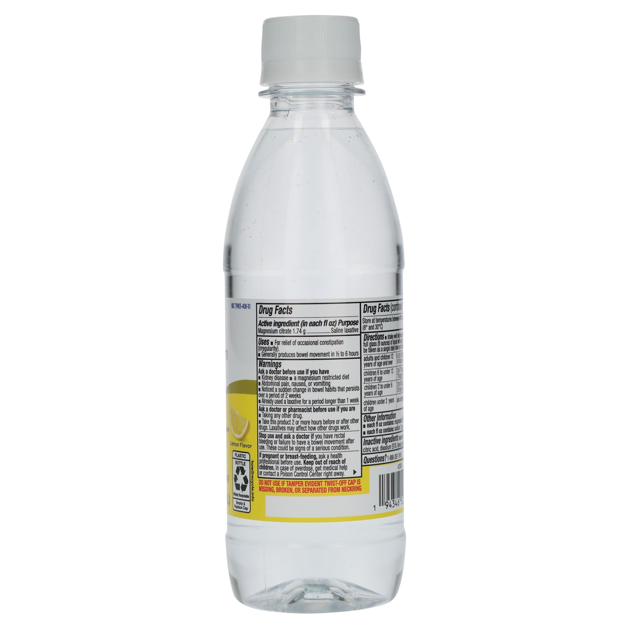 Equate Magnesium Citrate Saline Laxative, Lemon Flavor, 10 oz