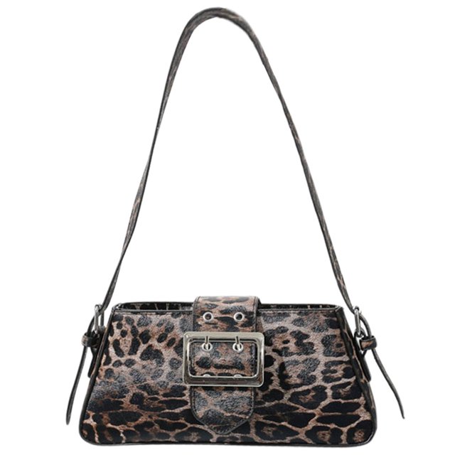 Bolso de mano con solapa para mujer, con estampado de leopardo, a la moda, para viajes al aire libre