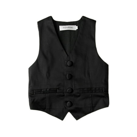 Stylesilove Baby Kids Boy Classic Gentlemen Tuxedo Vest (5-6 Years)