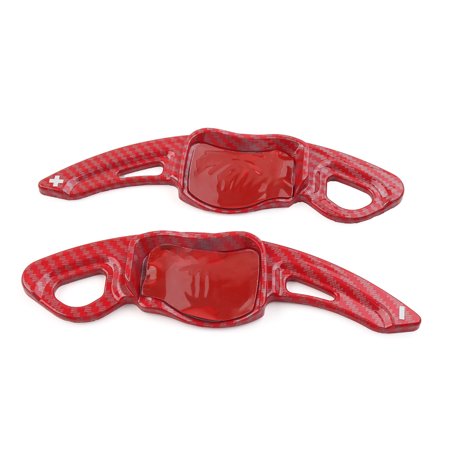 NS Carbon Fiber Red Steering Wheel Paddle Shifter Extension, ABS Plastic Steering Wheel Shift Blade for Volkswagen Golf 5 MK5 V R32 GTX GTI GT-TSI, V Variant Sportline