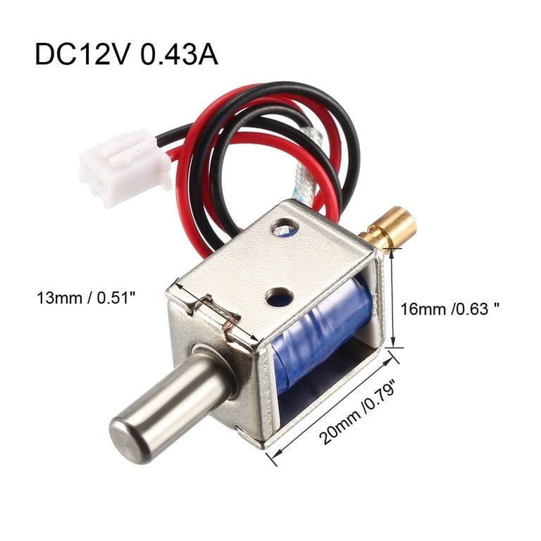 12V DC 10mm Electromagnet Solenoid Latch Lock - Push Pull Magnetic Lock For DIY
