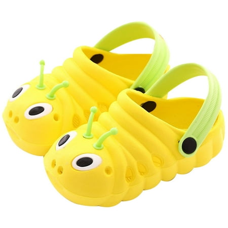 

1 Pair Caterpillar Beach Non-slip Shoes Cartoon Summer Sandals Cool Slipper for Boys Girls (Yellow Size 27 Length 16cm)