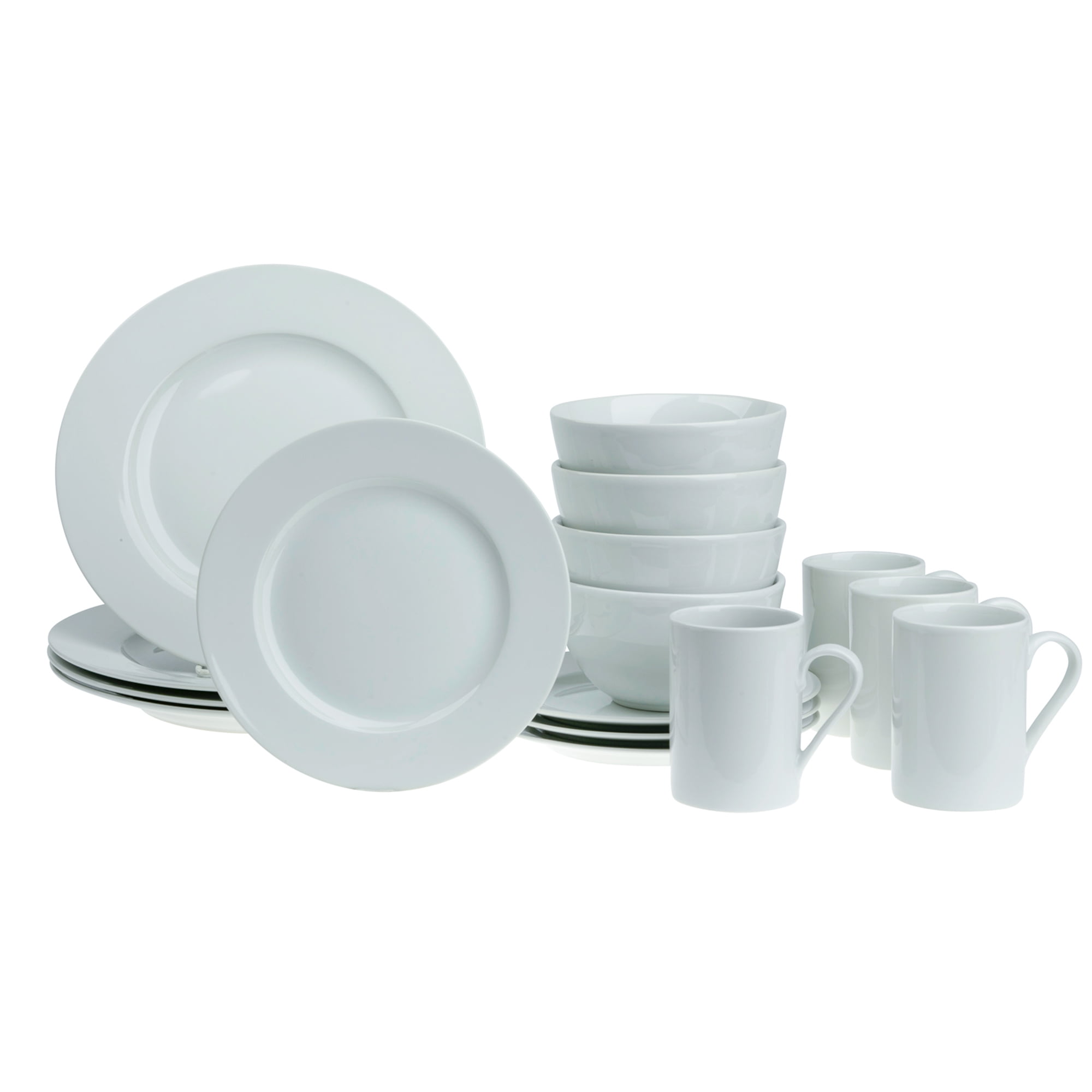 Sleil White Round Dinnerware Set 16 Piece
