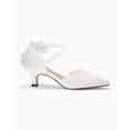 thumbnail image 4 of Women  Low Kitten Heel Bow Heels Dress Shoes Closed Pointed Toe Ankle Strap Elegant Wedding Party Pumps, 4 of 4