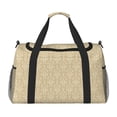 thumbnail image 1 of Balery Damask Beige Tan Brown Bolsa de Gimnasio para Mujeres, Bolsa de Viaje con Bolsillo Húmedo, Bolsa de Fin de Semana para Mujeres, Bolsa de Viaje Resistente al Agua, 1 of 7