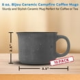 thumbnail image 5 of 10 Bijou Ceramic Campfire Coffee Mugs Set, 8 oz. - Ceramic, Speckled, Sturdy, C-handle - Grey, 5 of 5