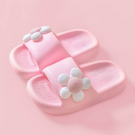 

Binmer Toddler Slippers Baby Girls Cute Cartoon Flower Pvc Soft Non-Slip Thick Bottom Outdoor Slippers