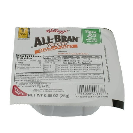 (Price/CASE)Kellogg 3800000696 All Bran Cereal Complete Wheat Flakes .88Oz