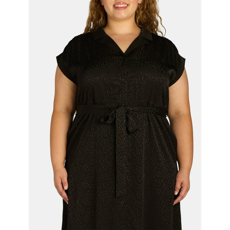 Plus size sleeveless shirt dress online