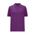 thumbnail image 6 of Hot days, bold styles Olyvenn Button Collared Shirts for Women Men 2025 Summer Button Down Collared Short Sleeve Tops Business Work Casual Dressy Basic Blouse Purple XXXXL, 6 of 8
