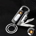 thumbnail image 1 of HLONK Electronic Rechargeable Lighter， Electric Lighter， Transparent Double Lighter LED Power Display Type-C Rechargeable Lighter Outdoor Windproof Blue, 1 of 6