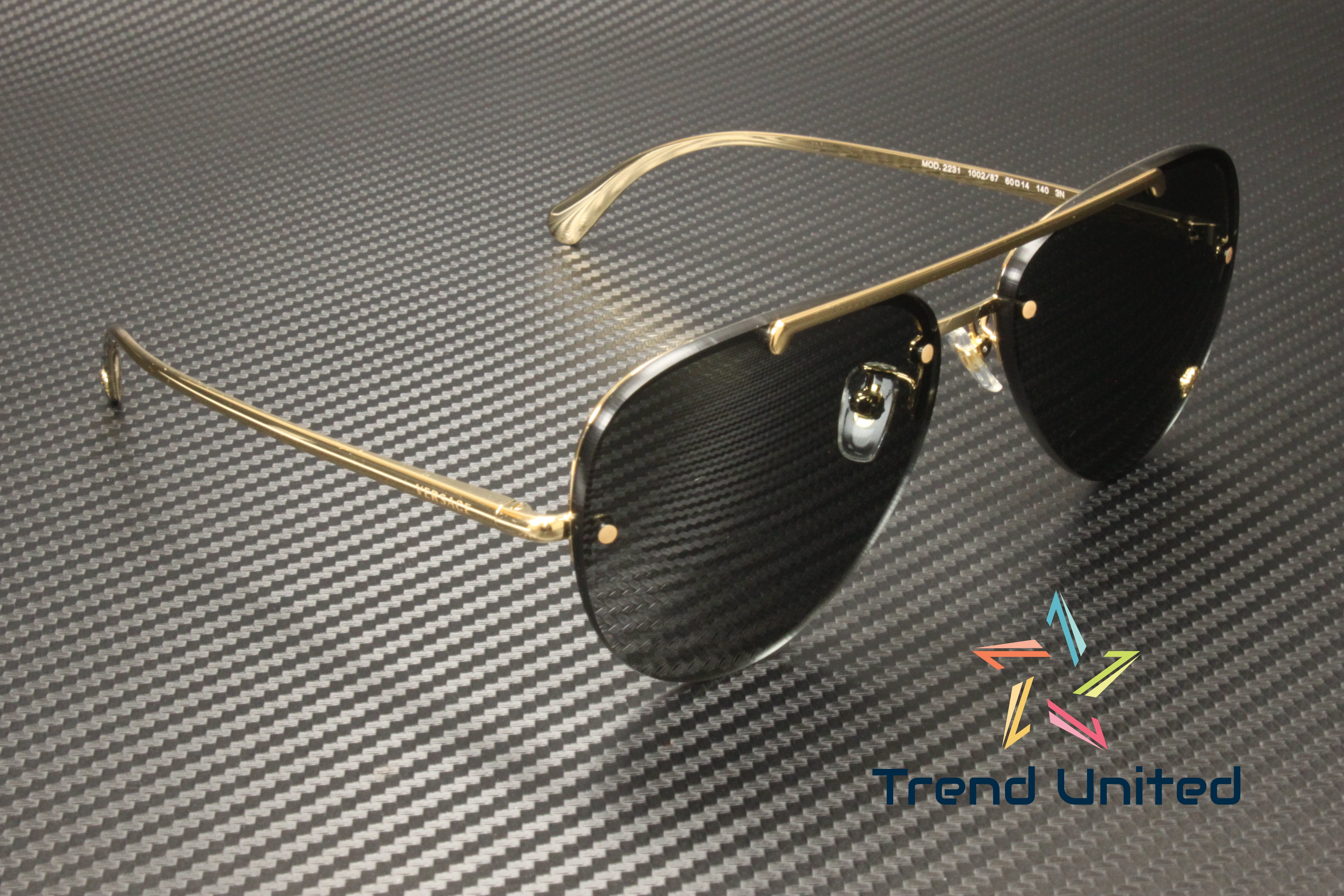 Versace Sunglasses VE2231 100287 60mm Gold / Dark Grey Lens Optical Women