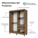 thumbnail image 4 of Ropero Closet Madesa Luke 2 Puertas Corredizas y Pies Marrón, 4 of 12
