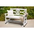 thumbnail image 7 of Shine Company Traditional Hardwood Patio Porch Glider Bench in Black, 7 of 7