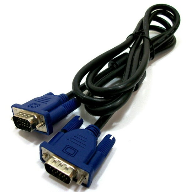 vga monitor cable m/m male to male ends and inline emi ferrite core