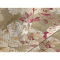 thumbnail image 3 of Ambesonne Dreamy Floral Quilted Coverlet 3 Pcs, Vintage Roses Print, King Size, Raspberry Camel Cocoa, 3 of 4