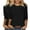Black 1, variant on Womens Casual T-Shirts Tops 3/4 Sleeve Round Neck Cute Fall Tunic Basic Tees Blouses Loose Fitting Solid Pullover Tops,Army Green 1,2XL