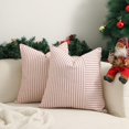 thumbnail image 2 of Kunmingshisd Toys Fundas de almohada navideñas de 18 x 18, juego de 2 fundas de almohada rojas, fundas de almohada decorativas de lino a rayas para sofá, silla, ropa de cama, decoraciones navideñas de, 2 of 4