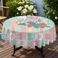 thumbnail image 4 of Pioneer Flower Floral Print Pattern Round Tablecloth 60 X 60 Inch, Wrinkle Resistant Wipeable Table Cloth for Kitchen Dining Picnic Patio Party, 4 of 6