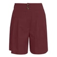 thumbnail image 5 of DHFJKG Womens Summer Straight Leg Shorts Casual Elastic Waist Solid Color Loose Fit Comfortable Daily Wear Shorts With Pockets Stylish Bottoms, 5 of 6