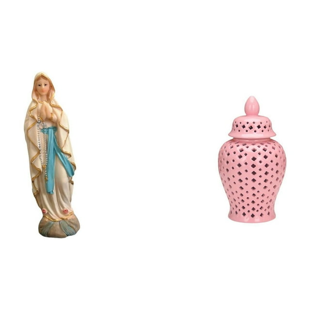 Figura decorativa de María, escultura de resina, estatua de Jesús, jarrón de cerámica o , tapa para arreglo floral, adorno para exh