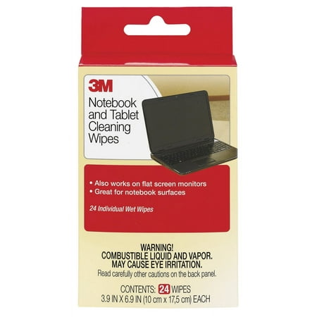 UPC: 0021200528798 | 3M Notebook Screen Cleaning Wet Wipes Cloth 7 x 4 White 24/Pack