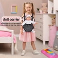 thumbnail image 6 of Dolls To Play Baby Doll Nursery Playset, 4-Piece Doll Furniture Set with Bed, Carrier, High Chair, Rocking Seat and Storage Bag, Pink, 6 of 8